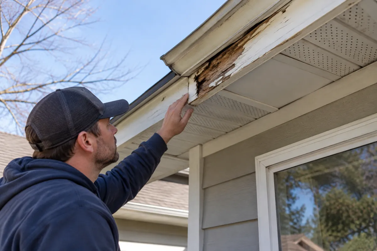 Fascia and soffit repairs that support gutters