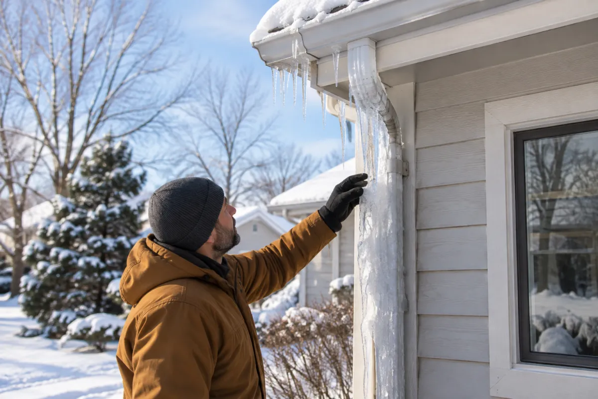 Stop frozen downspouts before water backs up