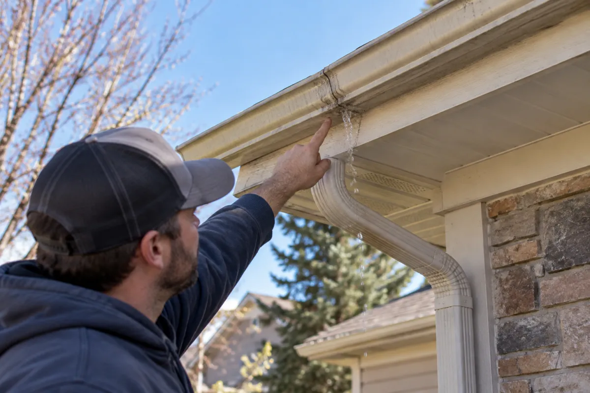 Find the cause of leaking gutter seams